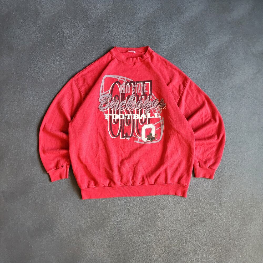 Vintage 90's Ohio State University Buckeyes Football Red Sweater Medium